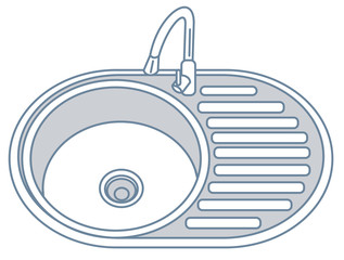 Sink for dishes, sink, flat