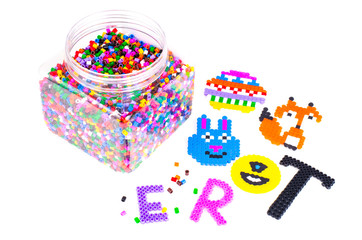 Mix color plastic particles children's mosaic