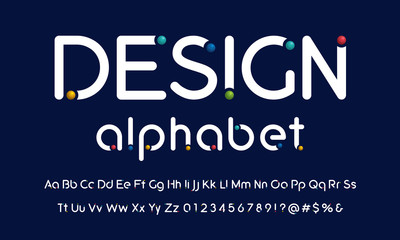 Trendy rounded dot alphabet design
