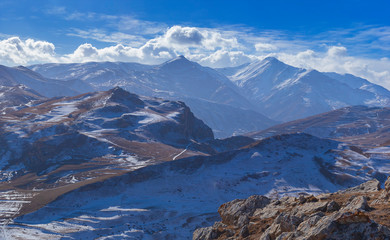 Panorama of winter mountains