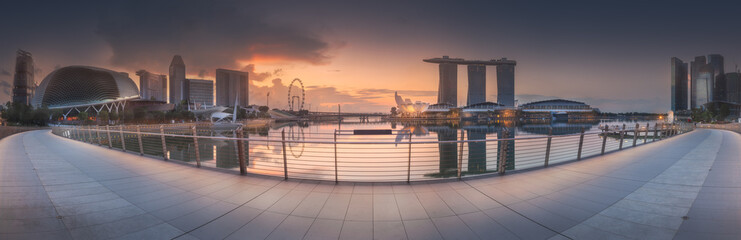 Business district and Marina bay in Singapore