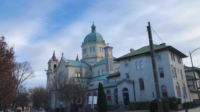 Cathedral of the Sacred Heart Church Downtown Richmond Virginia Wide Exterior Pan