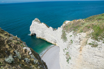 Fototapeta na wymiar Cliffs on the Coast of Étretat in France