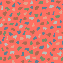 Terrazzo seamless pattern. The vector illustration is made in fashionable colors of 2019.