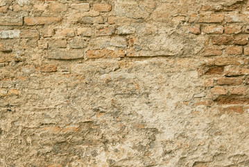 Old red brick wall background texture