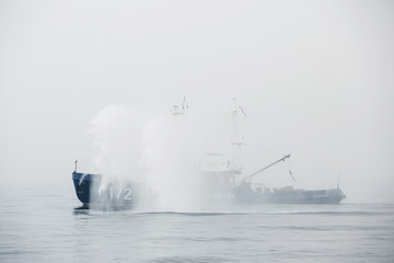 Military exercises of the ships of the border service of Russia to release the captured vessel.