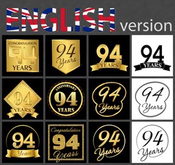 Set of number 94 templates