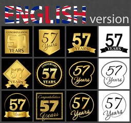 Set of number 57 templates