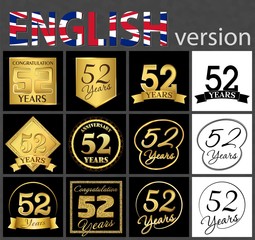 Set of number 52 templates