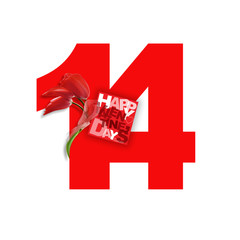 Valentine's day design with red a beautiful tulip