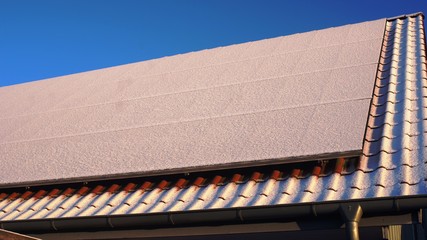 solar panel with snow,rchitecture, building, roof, sky, house, construction, wall, urban, blue, business, piano, white, stairs, isolated, metal, city, travel