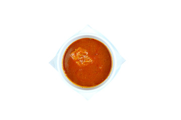 Soup in a bowl isolated on white background