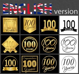 Set of number 100 templates