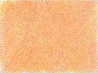 オレンジの色鉛筆のスクラッチ模様の背景素材