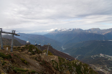 Sochi cableway to rose peak. Rosa Khutor.