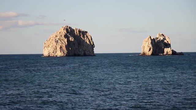 Crimea. Adalary - legendary rocks in Black Sea