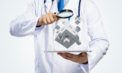 Conceptual image of analytical doctor