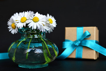 Gift box and flowers