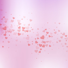 Red heart love confettis. Valentine's day falling 