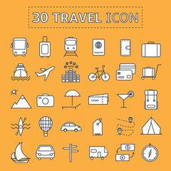 Travel and tourism icon set