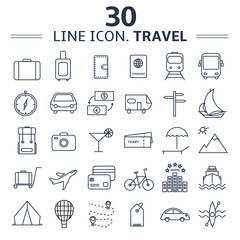 Travel and tourism icon set