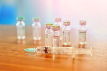  Vaccine vial dose flu shot drug needle syringe,medical concept vaccination hypodermic injection treatment disease care hospital prevention immunization illness disease baby child. influenza vaccine.