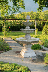 Fototapeta na wymiar Vintage garden fountain decoration