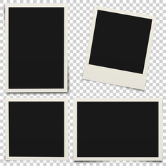 Empty photo frames with shadow isolated on transparent background. - 246601352