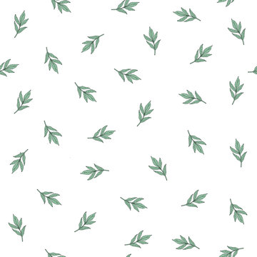 Seamless tropical pattern with leaves. Hand drawn vector