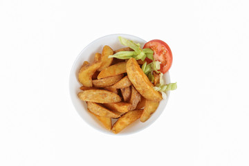 French fries on a white plate