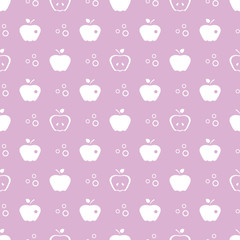 Seamless pattern with apples. Fruit background.
