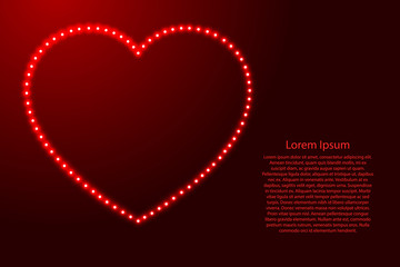 Heart love romantic symbol for Valentine's day from luminous red stars space points on the contour for banner, poster, greeting card. Vector illustration.