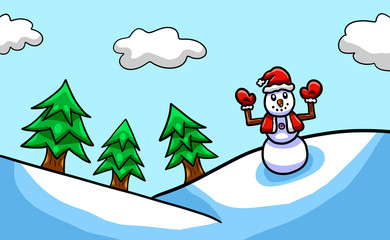 Christmas Snowman Background