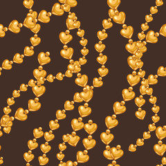 Seamless pattern with golden chains.