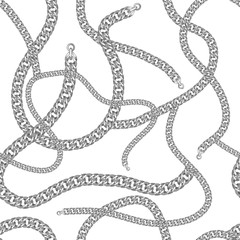 Seamless pattern with golden chains.