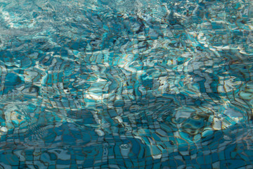 Close Up Swimming Pool. Blue water in swimming pool background. texture pattern.