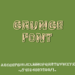 Classic college font. Vintage grunge font in american style. Vector illustration.