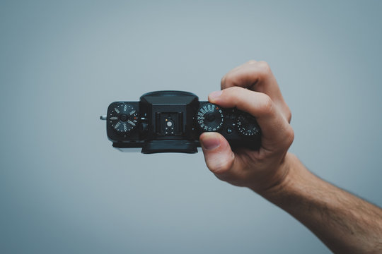 digital camera in hand