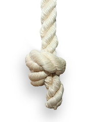 the knot on the rope on an isolated background