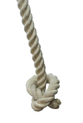 the knot on the rope on an isolated background