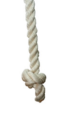 the knot on the rope on an isolated background
