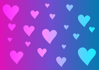 Colorful hearts background