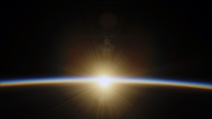 Near, low earth orbit blue planet. this image elements furnished by NASA