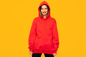 young girl in red hoodie