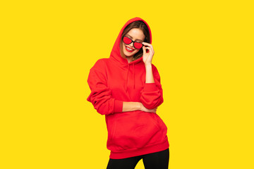 young girl in red hoodie