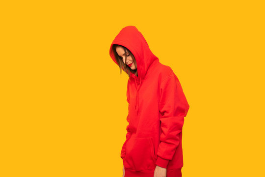 Young Girl In Red Hoodie