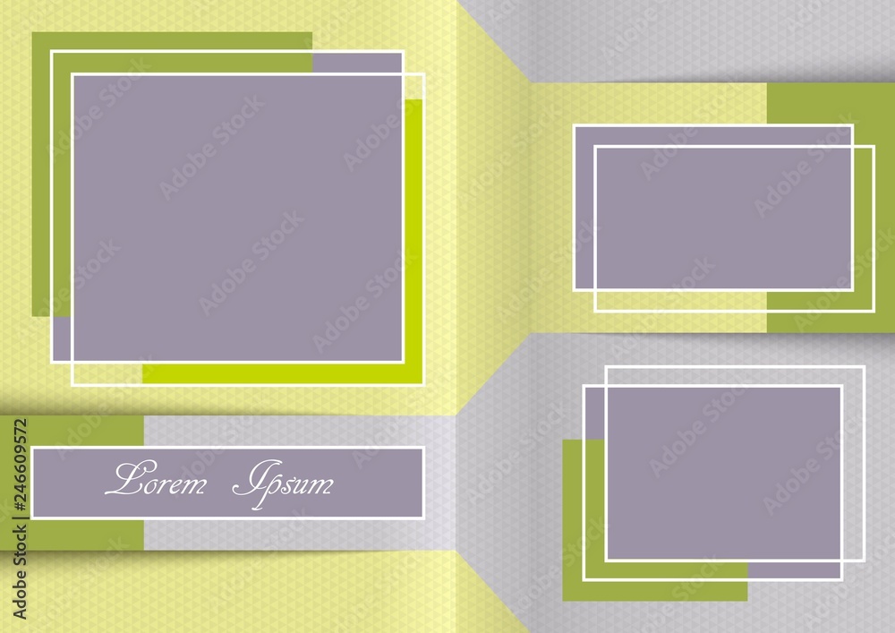 Wall mural template for photo collage or infographic in modern style. frames for clipping masks are in the vect