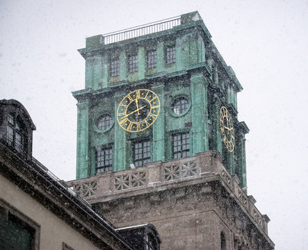 Clock Tower In Technical University Of Munich