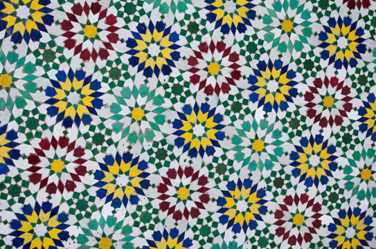 Colorful ornamental moroccan tiles 