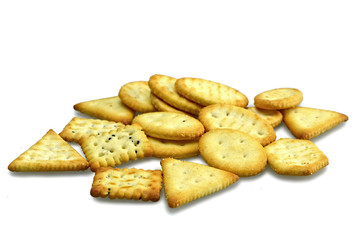 Crackers isolated on white background